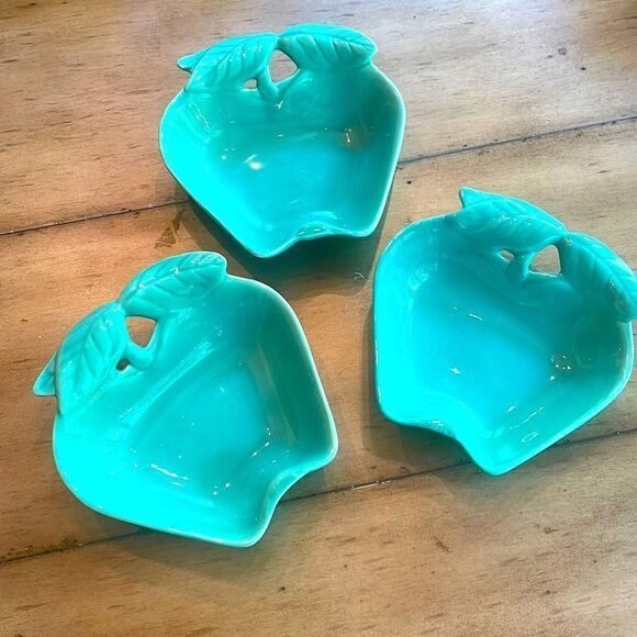 Hoenig of California Other - Set of 3 Turquoise Apple Bowls/Dishes by Hoeing of California Pottery